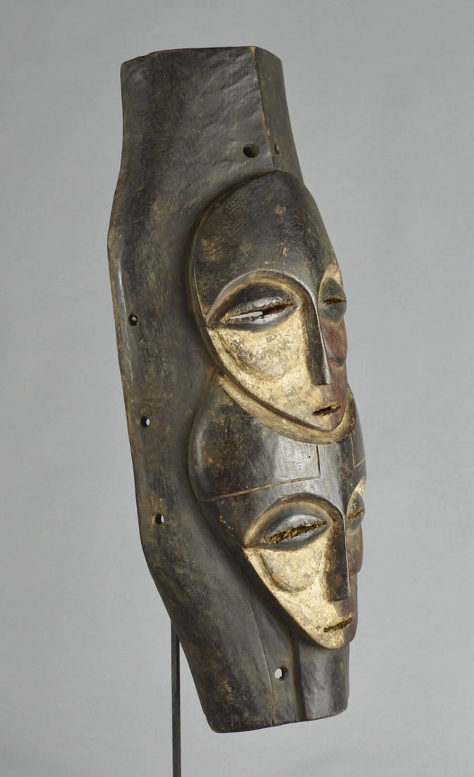 Superb KOMO - KUMU wood pannel Mask Congo Drc African Tribal Art Gallery 1673 - 10