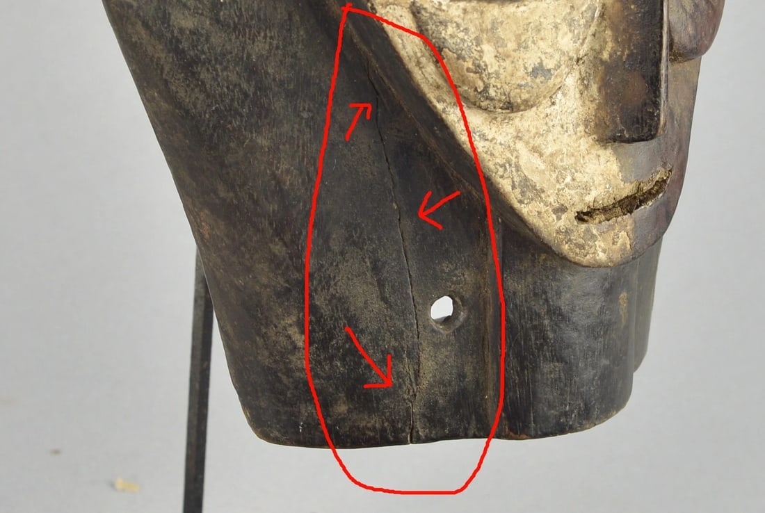 Superb KOMO - KUMU wood pannel Mask Congo Drc African Tribal Art Gallery 1673 - 11