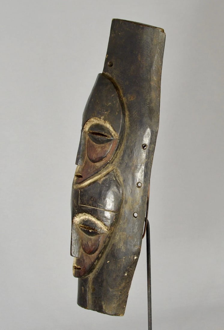 Superb KOMO - KUMU wood pannel Mask Congo Drc African Tribal Art Gallery 1673 - 9