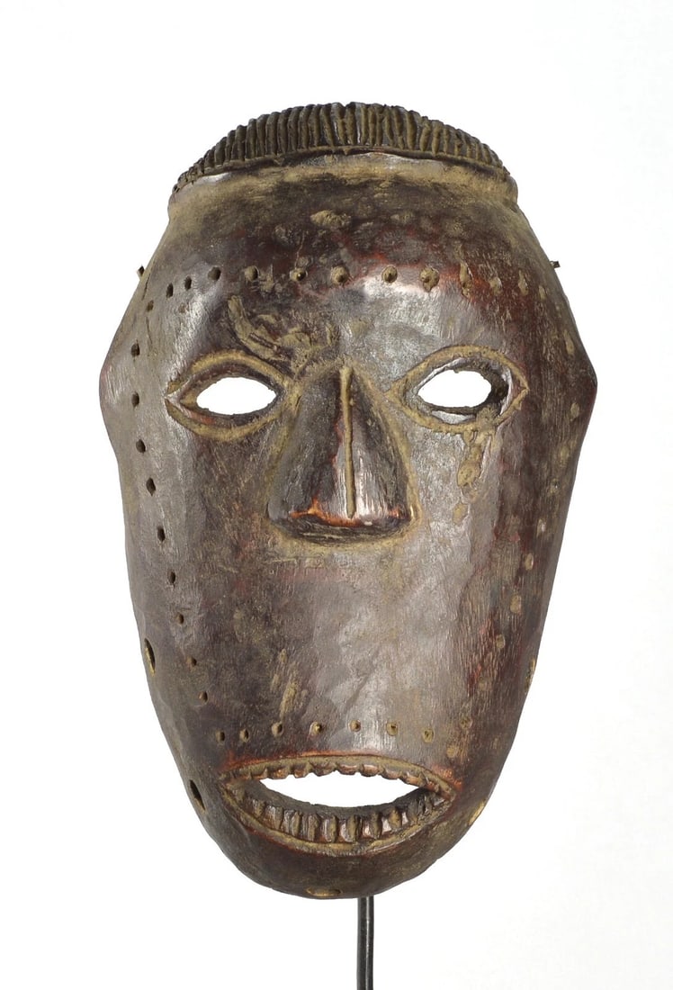 Powerful ZANDE AZANDE Ubangi large Mask Congo DRC African Tribal Art 1365 - 4