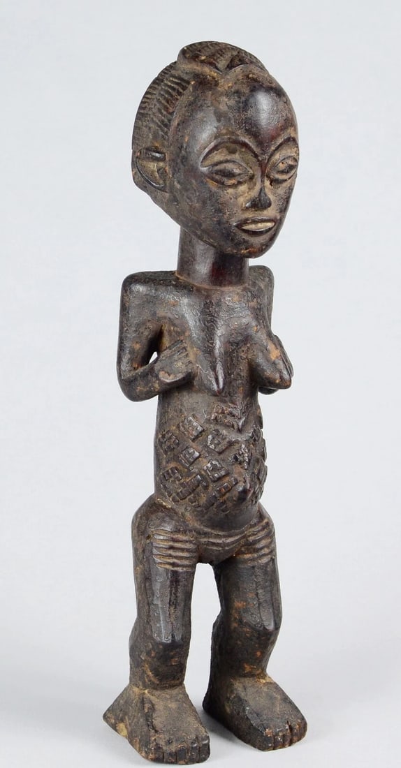 LUBA Beautiful female figure statue sculpture Congo African Tribal 1617 - 7