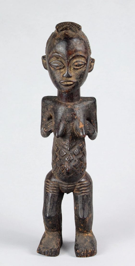 LUBA Beautiful female figure statue sculpture Congo African Tribal 1617 - 8