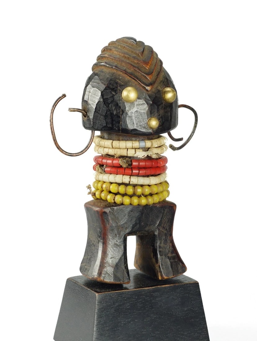 Cute ZANDE AZANDE Rare Ubangi Mani Yanda figure Congo African Tribal Art 1472 - 2
