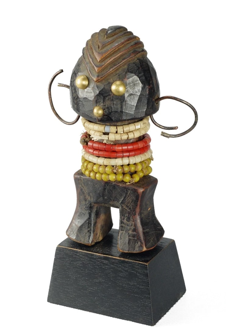 Cute ZANDE AZANDE Rare Ubangi Mani Yanda figure Congo African Tribal Art 1472 - 5