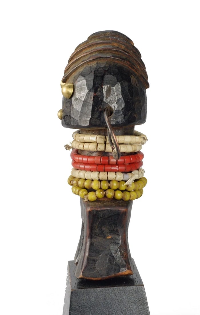 Cute ZANDE AZANDE Rare Ubangi Mani Yanda figure Congo African Tribal Art 1472 - 7