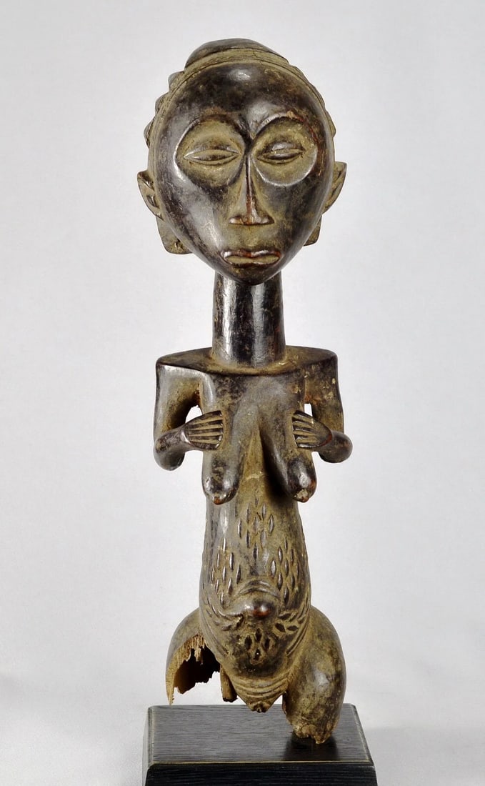 Superb LUBA Large 18" female figure statue sculpture Congo African Tribal 1619 - 5