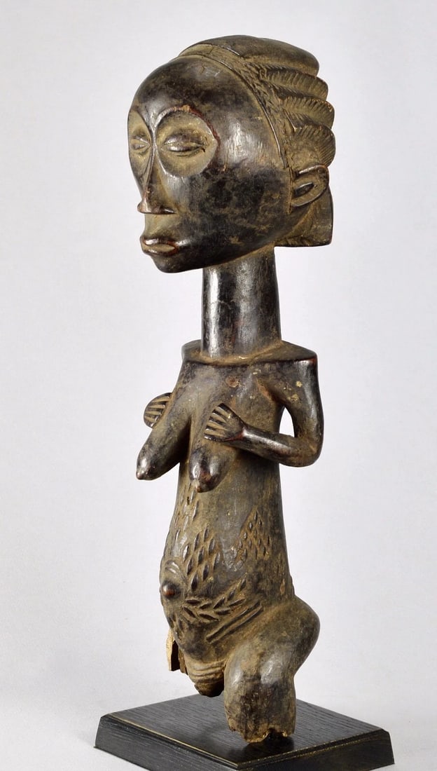 Superb LUBA Large 18" female figure statue sculpture Congo African Tribal 1619 - 6