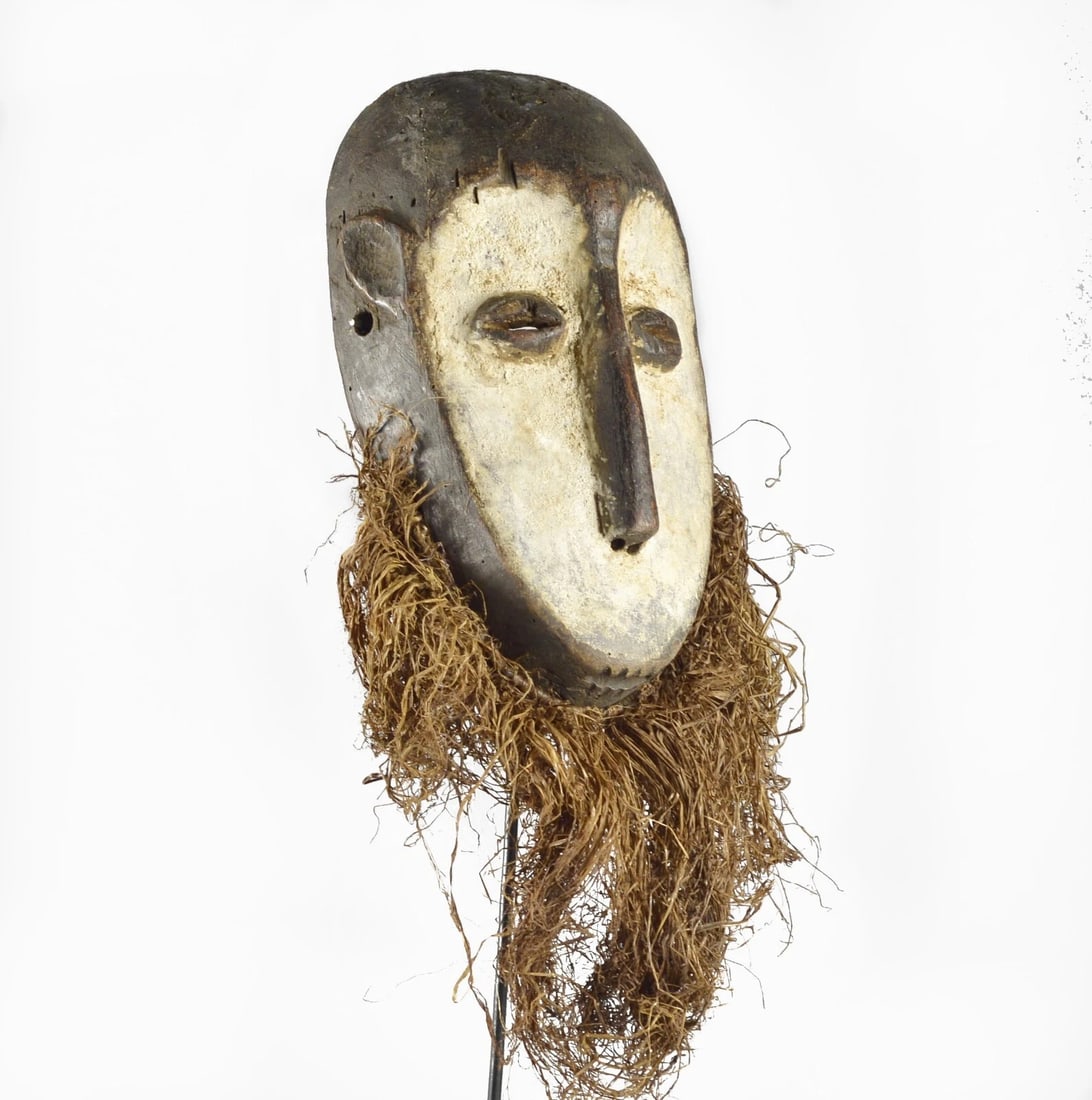 Large LEGA Wood idimu Mask Bwami Cult Congo Zaire DRC African Tribal Art 1552 - 2