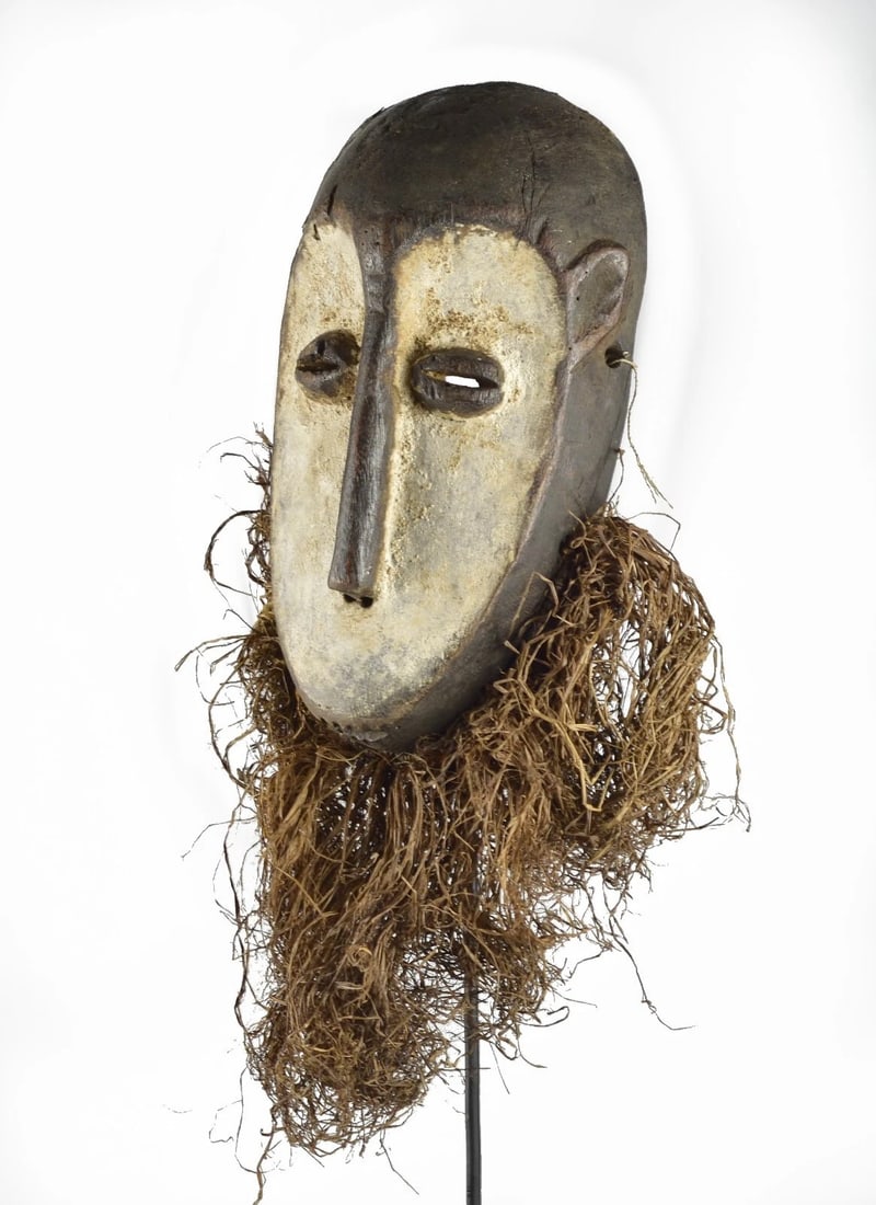 Large LEGA Wood idimu Mask Bwami Cult Congo Zaire DRC African Tribal Art 1552 - 6