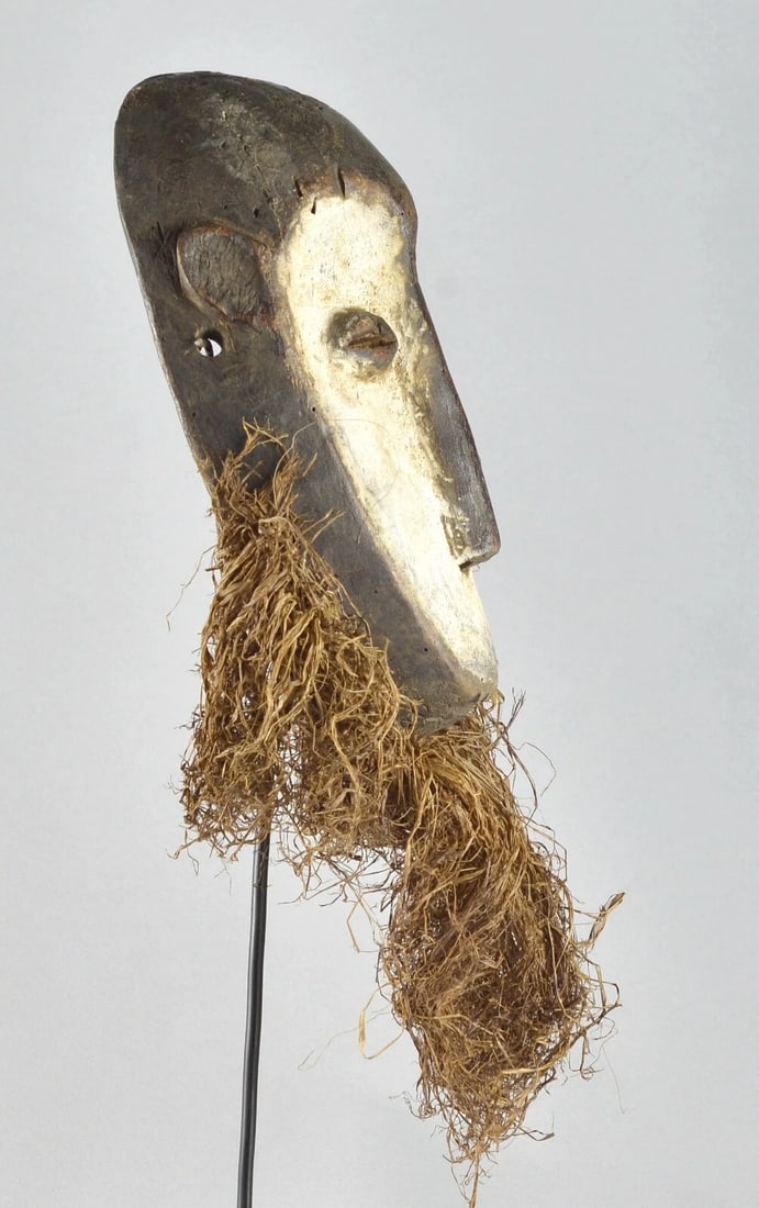 Large LEGA Wood idimu Mask Bwami Cult Congo Zaire DRC African Tribal Art 1552 - 9