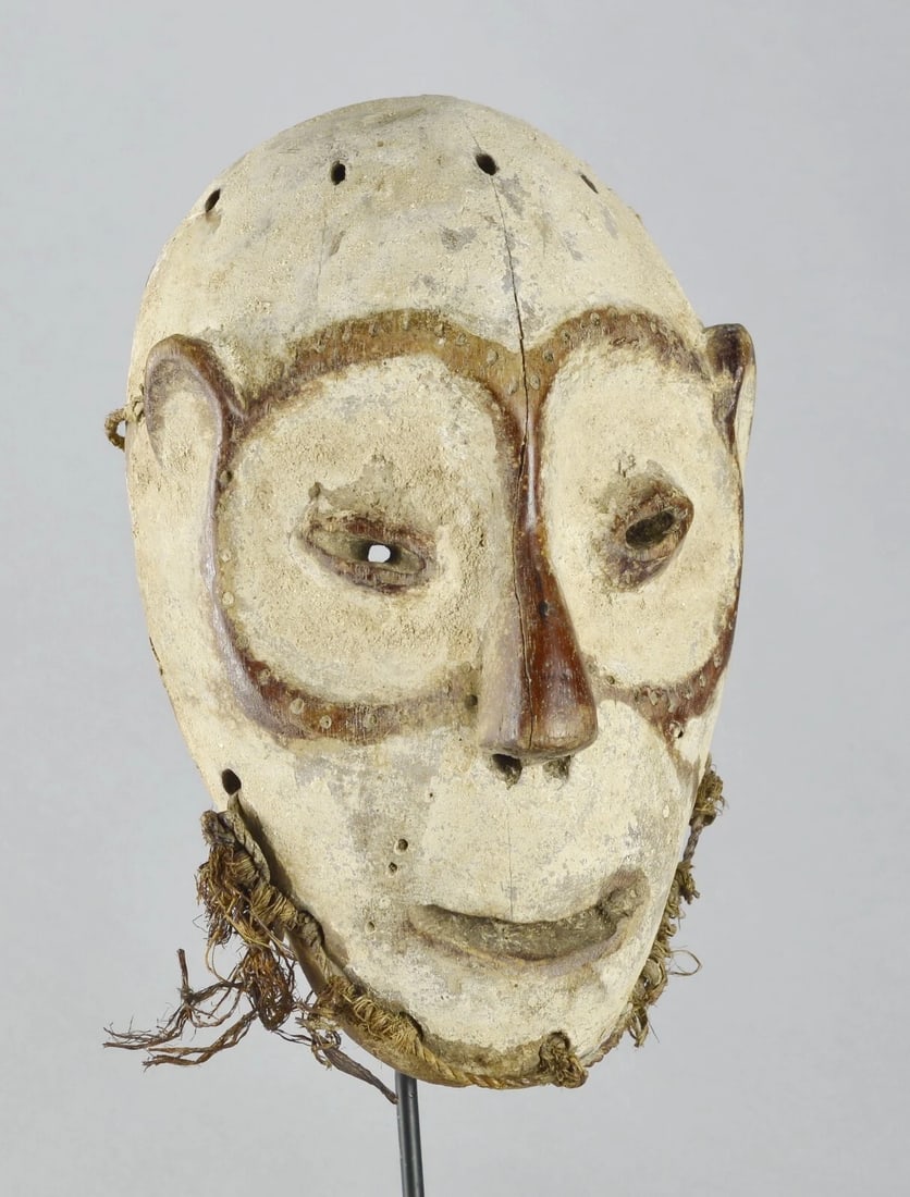 Superb LEGA Wood idimu Mask Bwami Cult Congo Zaire DRC African Tribal Art 1519 - 10