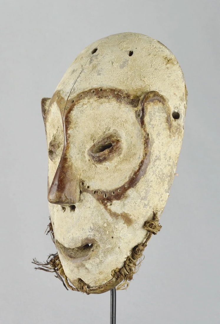 Superb LEGA Wood idimu Mask Bwami Cult Congo Zaire DRC African Tribal Art 1519 - 6