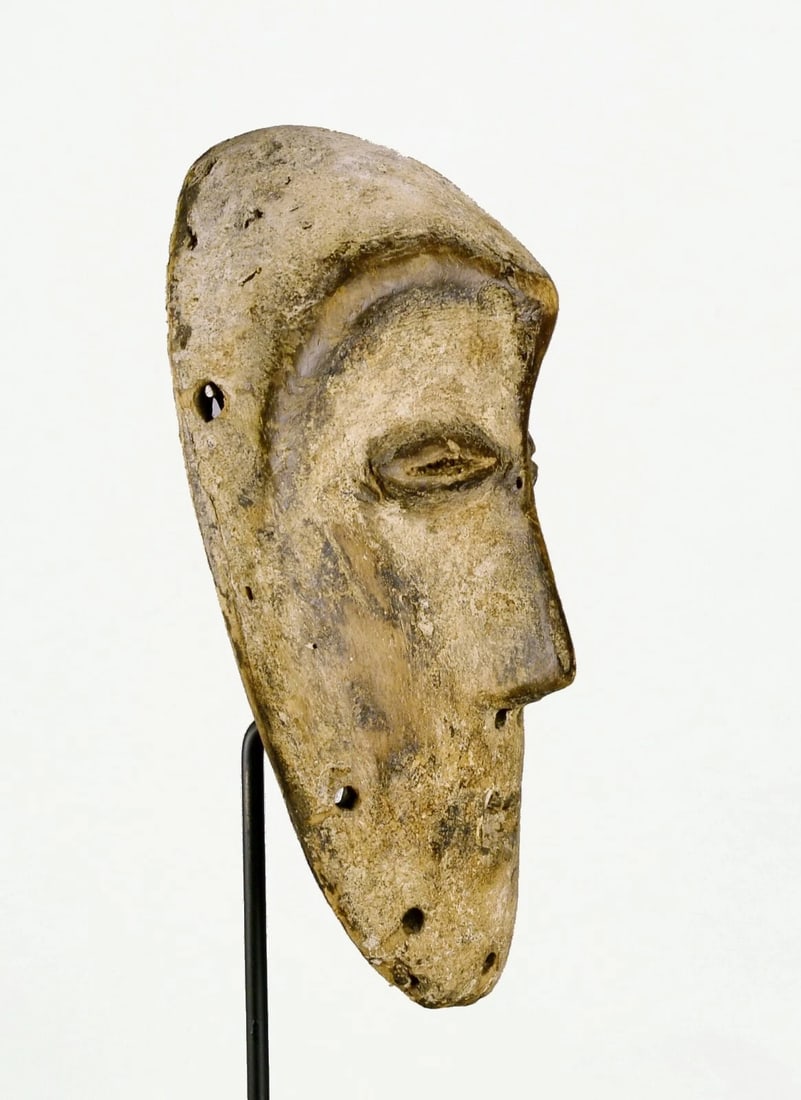 Congo Drc LEGA Wood idimu Mask Bwami Cult African Tribal Art 1196 - 4