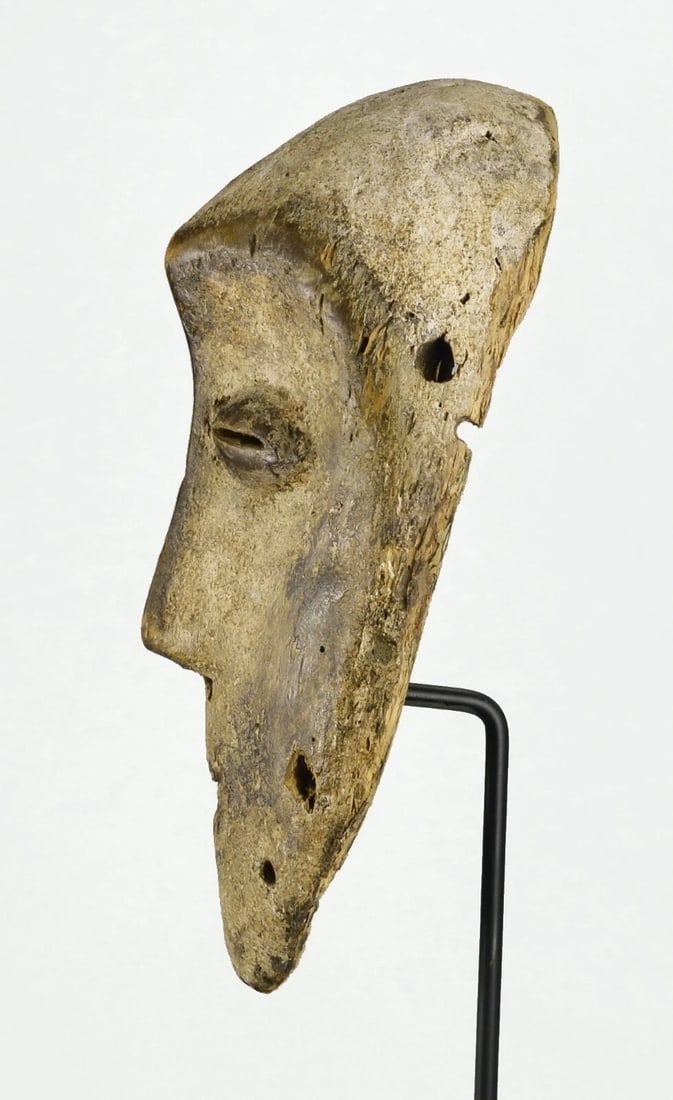 Congo Drc LEGA Wood idimu Mask Bwami Cult African Tribal Art 1196 - 6