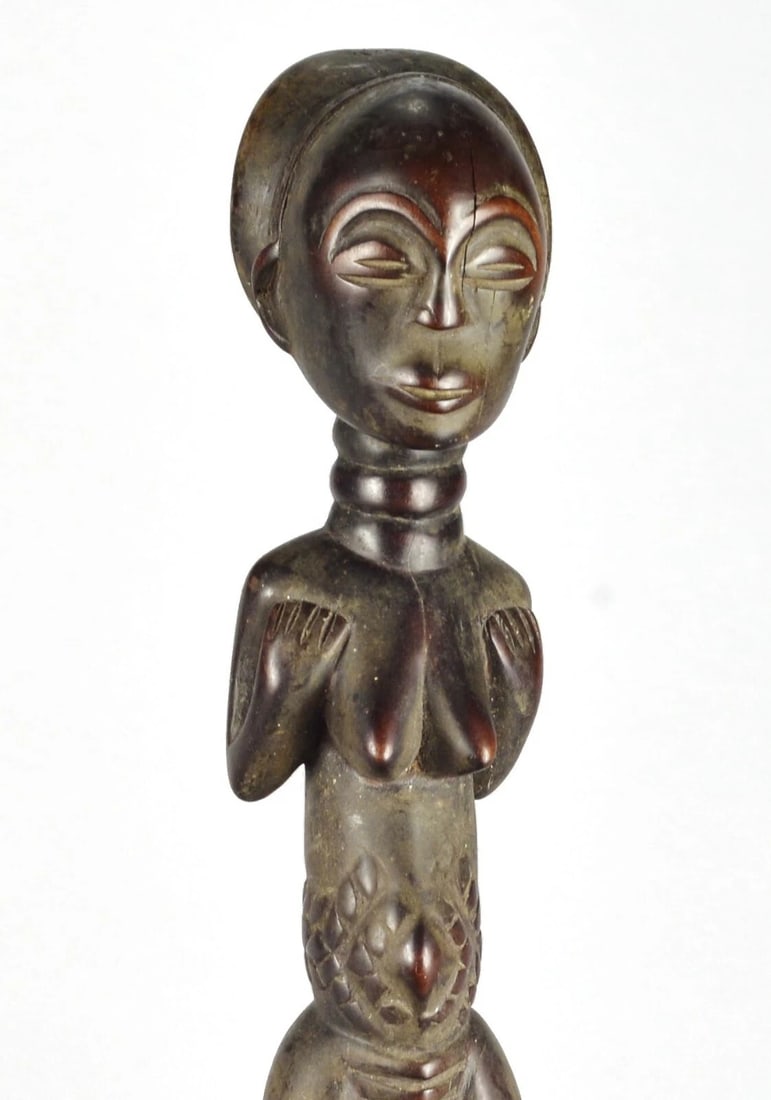 Cute LUBA Female Figure Statue Congo Lukuga DRC African Tribal Art 1324 - 11