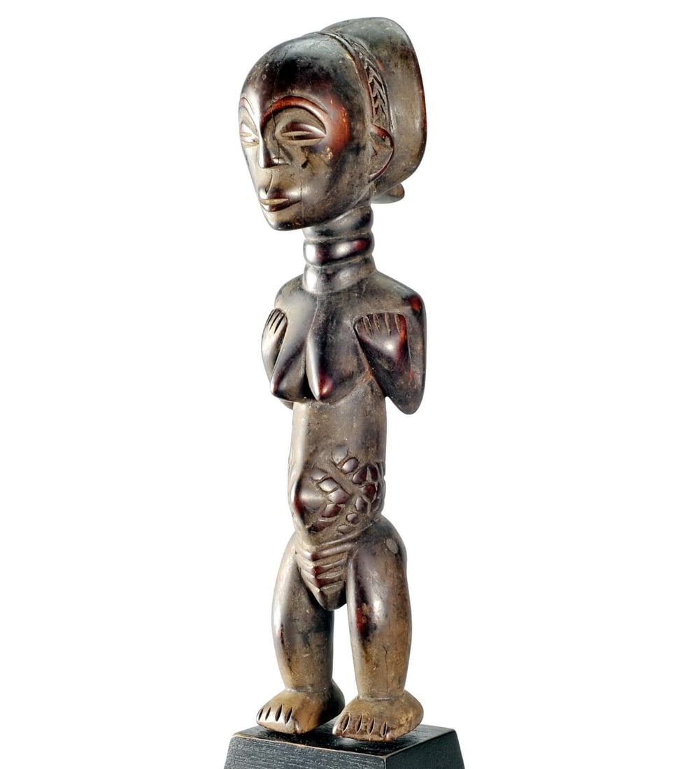 Cute LUBA Female Figure Statue Congo Lukuga DRC African Tribal Art 1324 (1 of 11)
