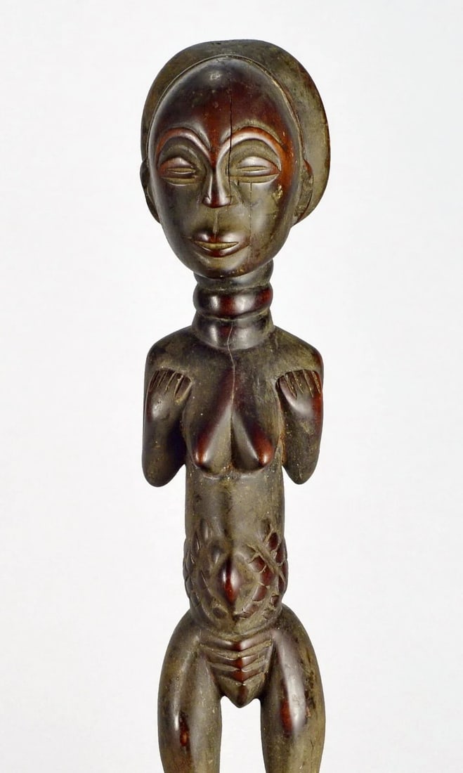 Cute LUBA Female Figure Statue Congo Lukuga DRC African Tribal Art 1324 - 4