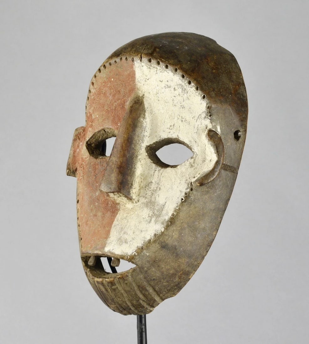 Congo Drc NIce Anthropomorphic NGBAKA wooden Face Mask African Tribal Art 1641 - 3