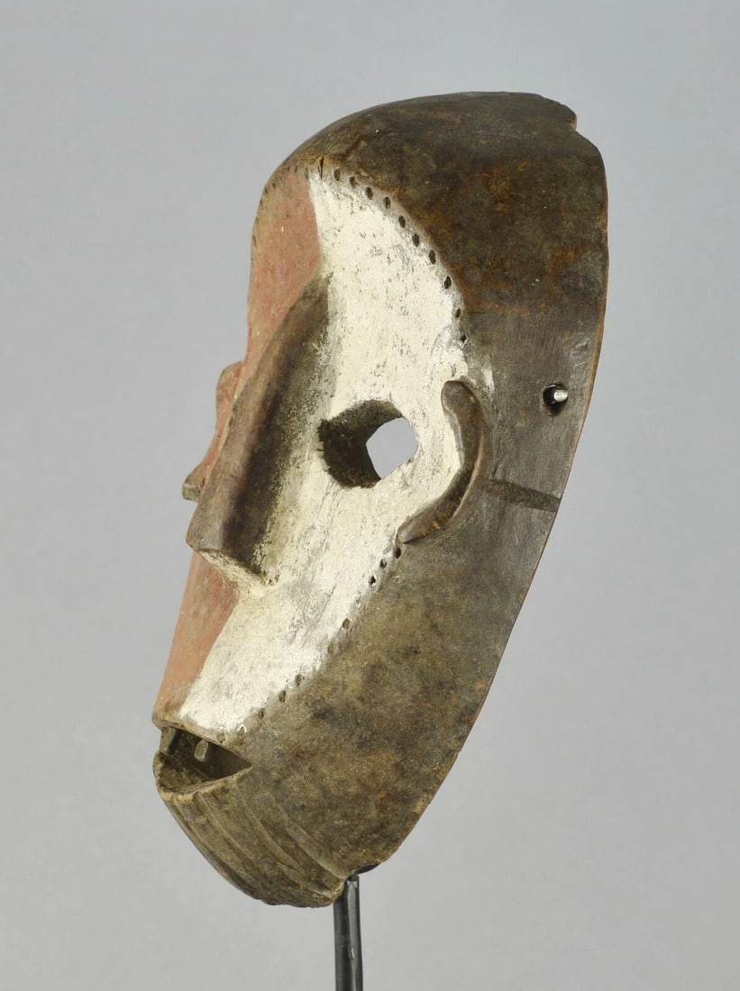 Congo Drc NIce Anthropomorphic NGBAKA wooden Face Mask African Tribal Art 1641 - 6