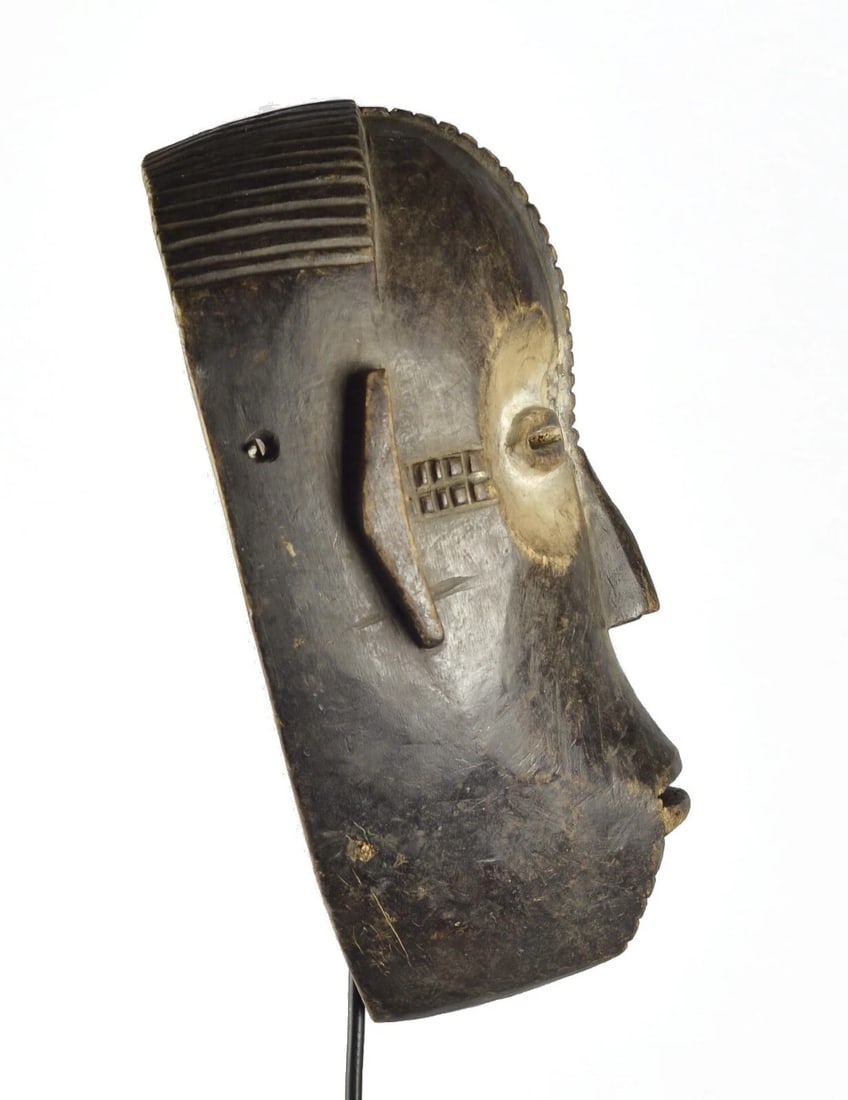 Congo Drc Large Anthropomorphic NGBAKA wooden Face Mask African Tribal Art 1526 - 10