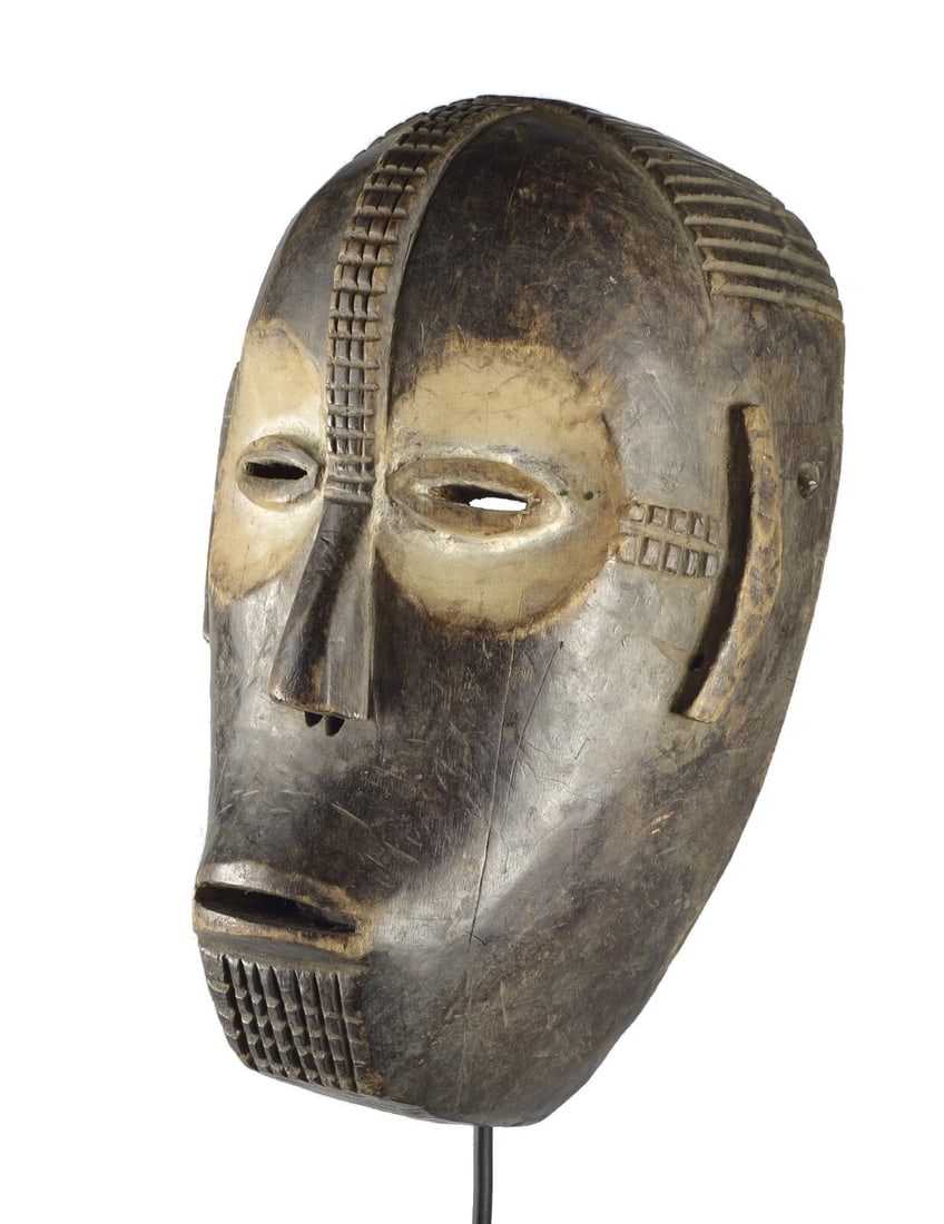 Congo Drc Large Anthropomorphic NGBAKA wooden Face Mask African Tribal Art 1526 - 11