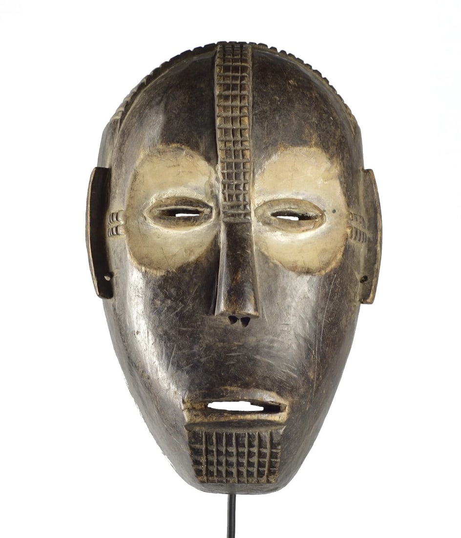 Congo Drc Large Anthropomorphic NGBAKA wooden Face Mask African Tribal Art 1526 - 2