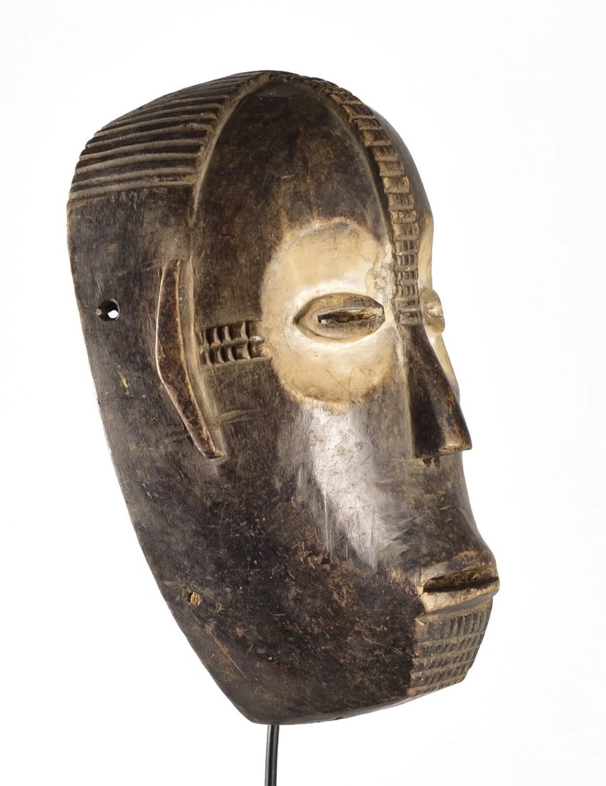 Congo Drc Large Anthropomorphic NGBAKA wooden Face Mask African Tribal Art 1526 - 6