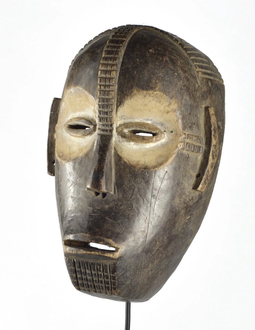 Congo Drc Large Anthropomorphic NGBAKA wooden Face Mask African Tribal Art 1526 - 9