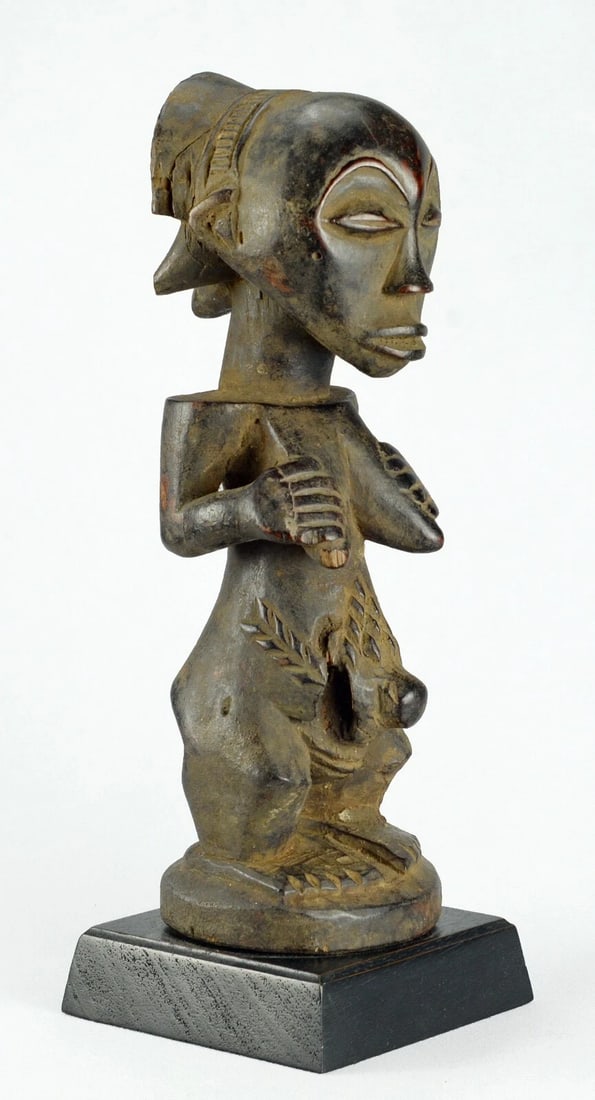 Fine LUBA Classical Cult Figure Statue Congo DRC African Tribal Art 1276 - 3