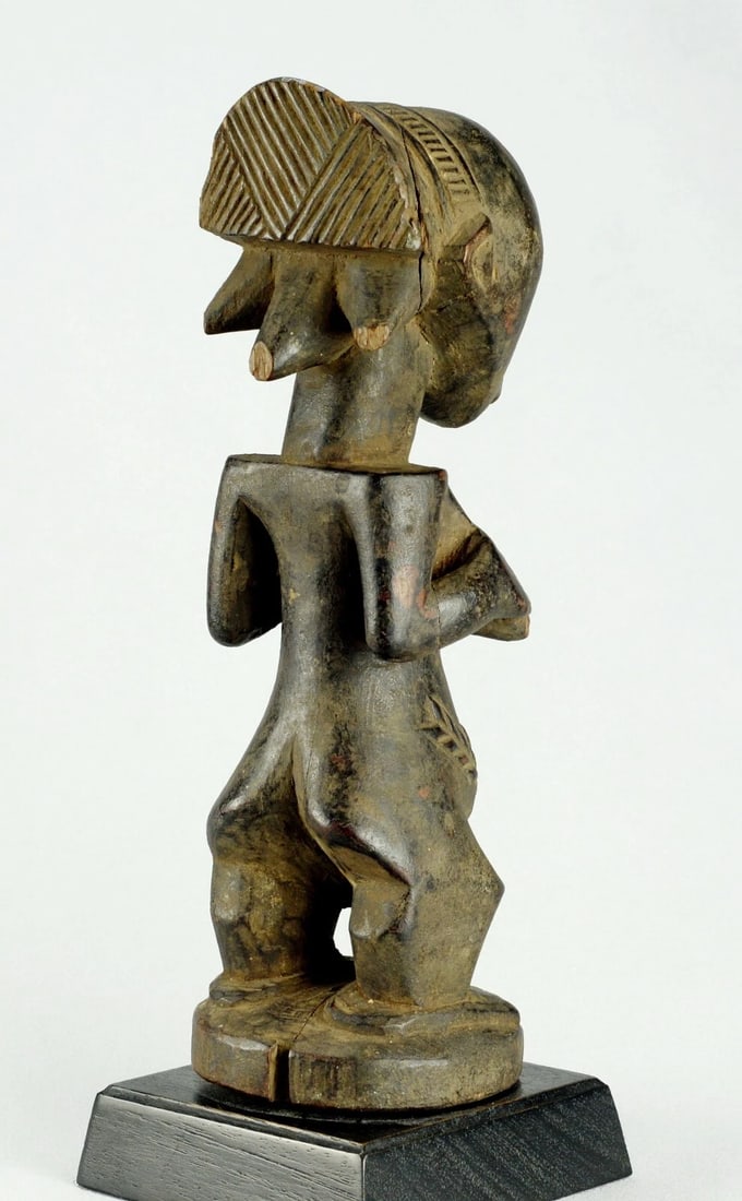 Fine LUBA Classical Cult Figure Statue Congo DRC African Tribal Art 1276 - 8