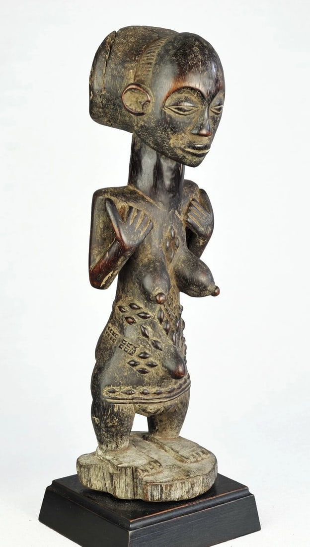 Fine LUBA Classical Cult Figure Statue Congo DRC African Tribal Art 1043 - 11