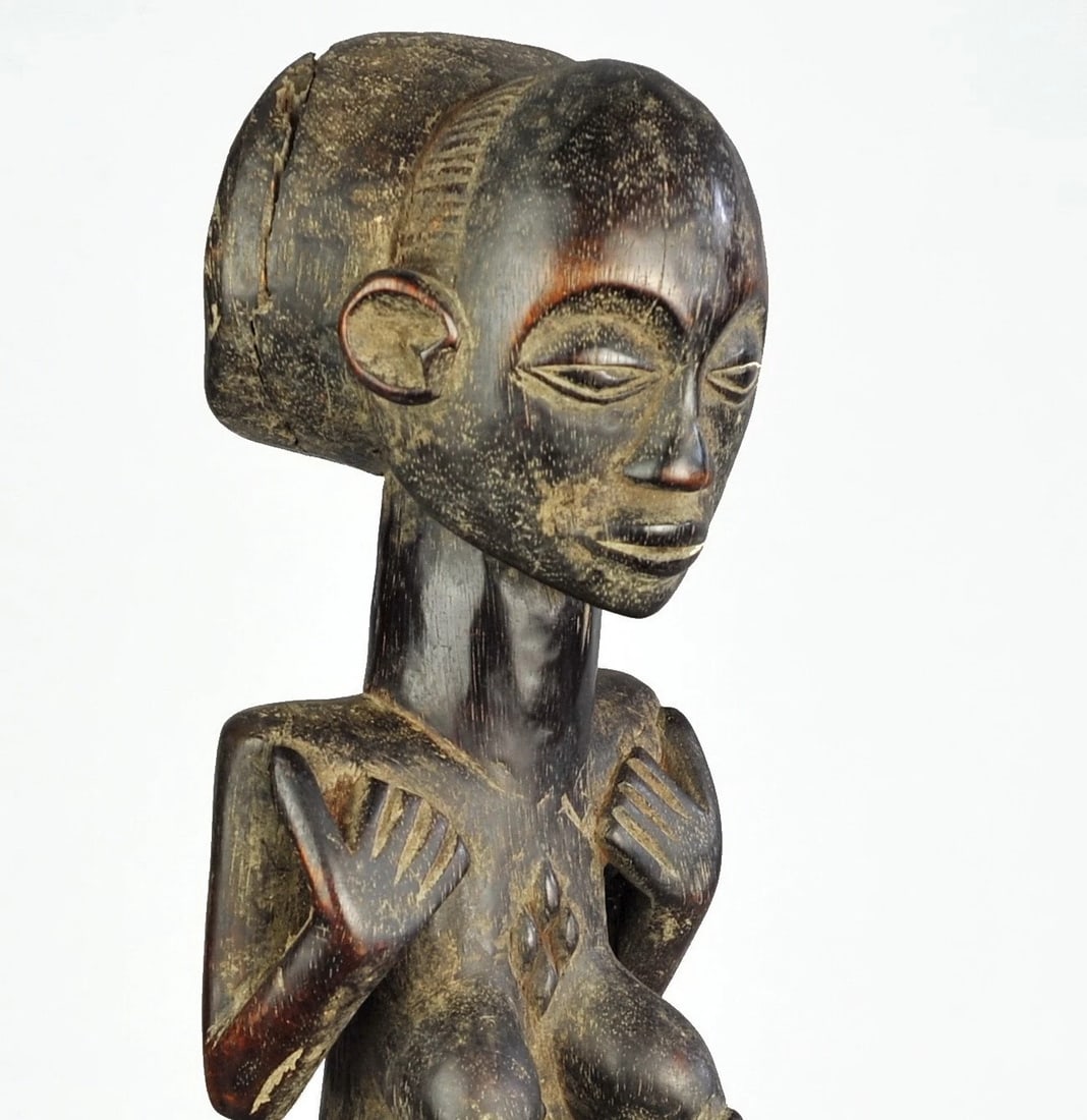 Fine LUBA Classical Cult Figure Statue Congo DRC African Tribal Art 1043 - 2