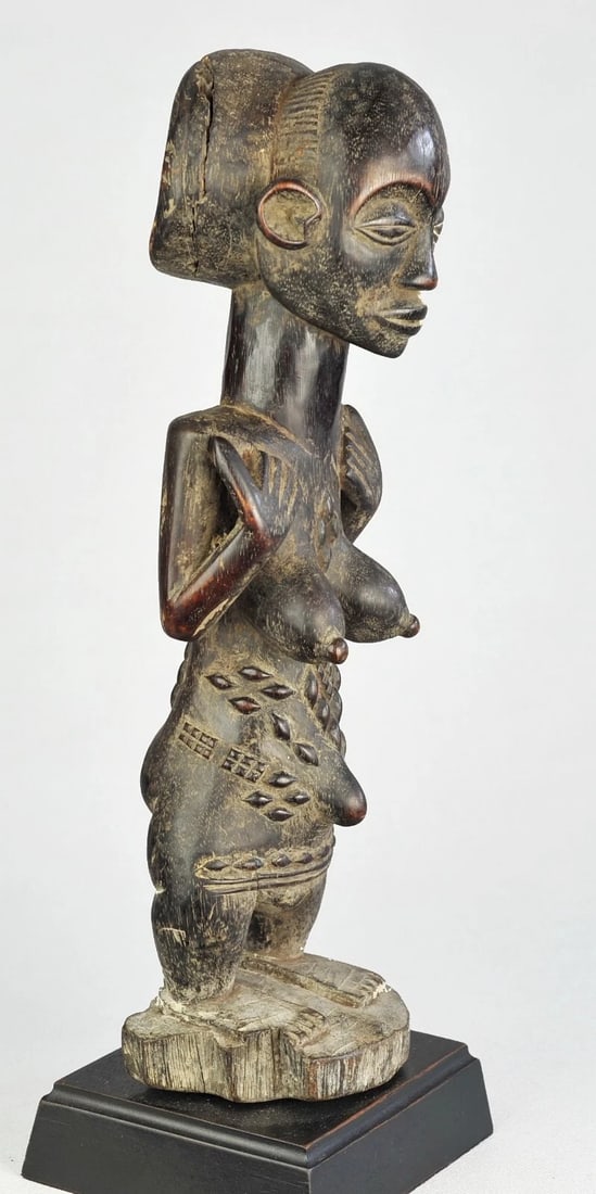 Fine LUBA Classical Cult Figure Statue Congo DRC African Tribal Art 1043 - 9