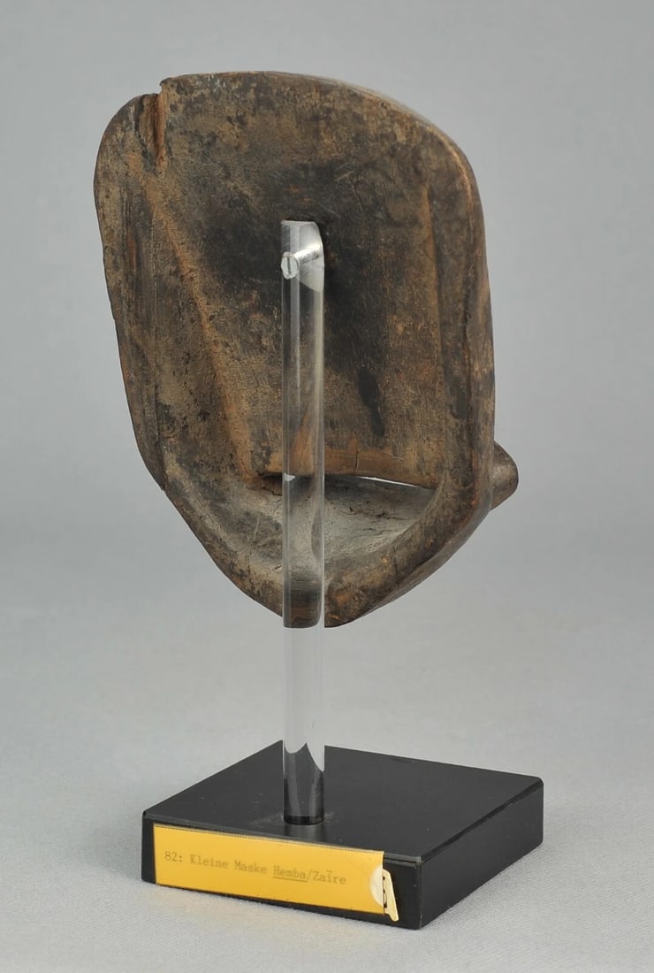 RARE ! HEMBA Cute Anthropomorphic Face Mask Congo DRC African Tribal Art 0939 - 8