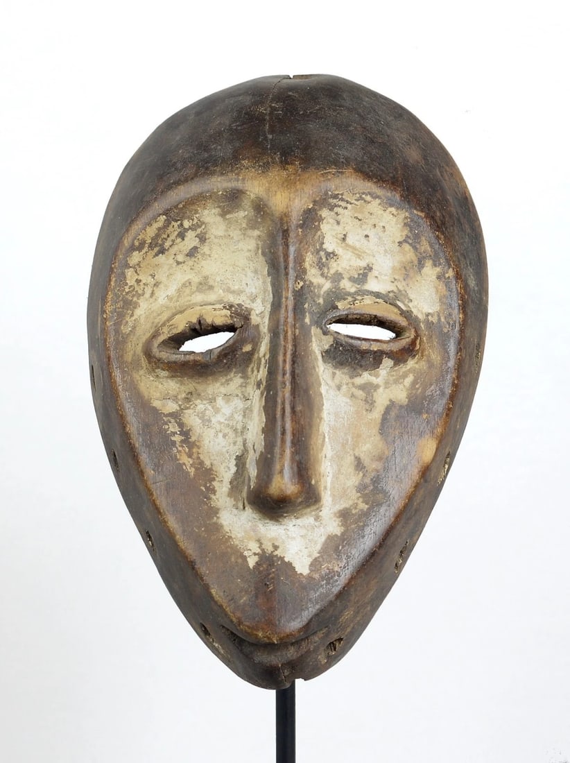 LEGA Idimu heart-shaped Bwami wood Mask Congo Drc African Tribal Art 0908 - 3