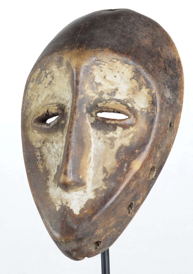 LEGA Idimu heart-shaped Bwami wood Mask Congo Drc African Tribal Art 0908 - 4