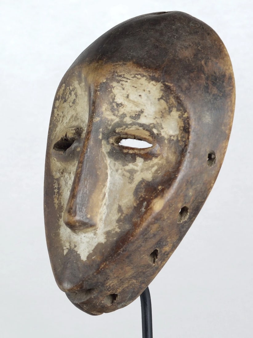LEGA Idimu heart-shaped Bwami wood Mask Congo Drc African Tribal Art 0908 - 6