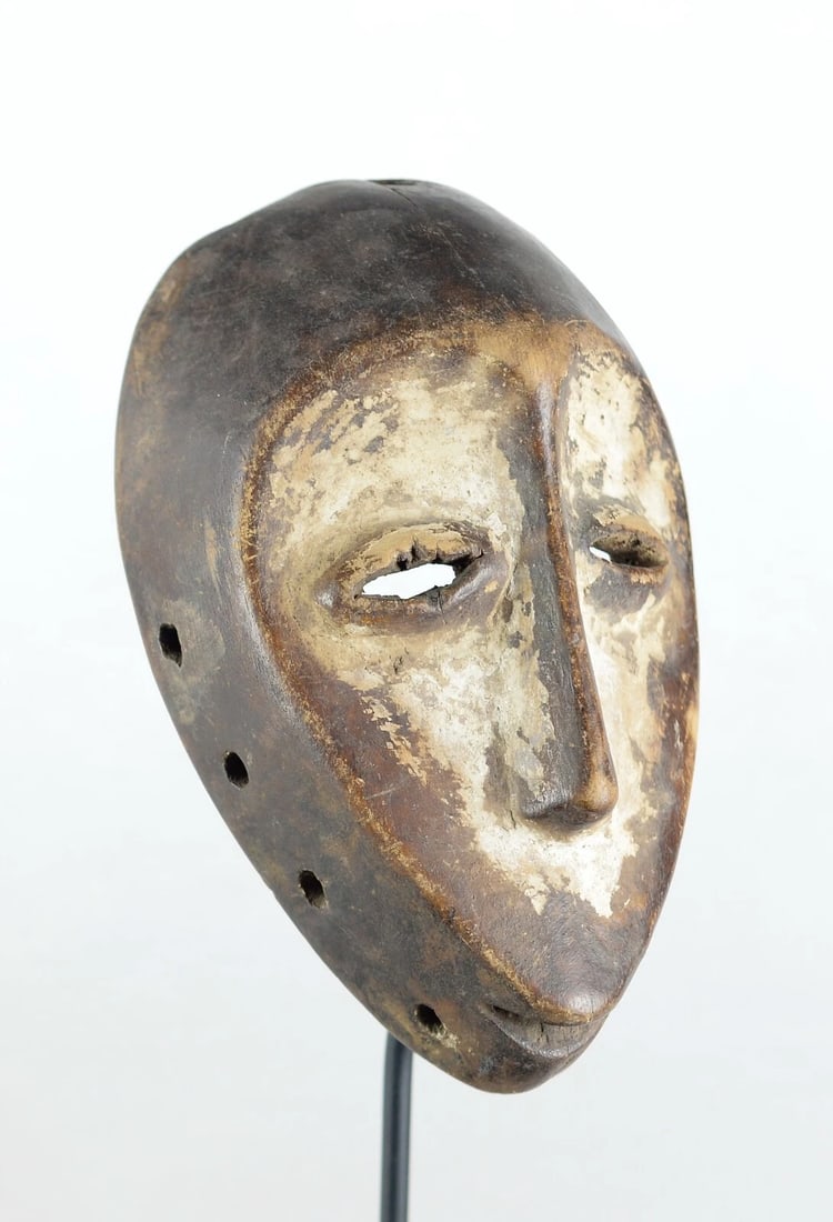 LEGA Idimu heart-shaped Bwami wood Mask Congo Drc African Tribal Art 0908 - 9