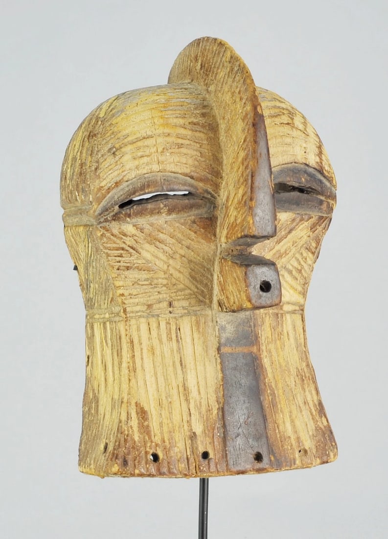 Nice LUBA Kifwebe Wood Mask Congo DRC Baluba African Tribal Art Songye 0980 - 3