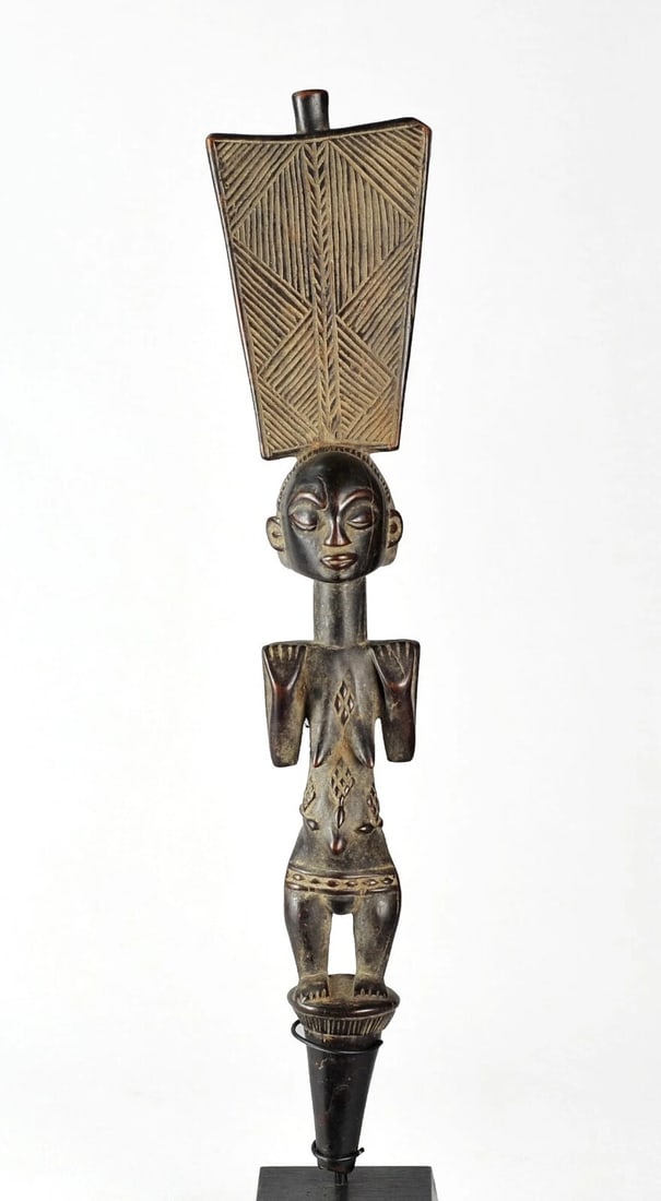LUBA Kibango Chief's Staff Scepter Congo Drc African Tribal Art Regalia 1134 - 5