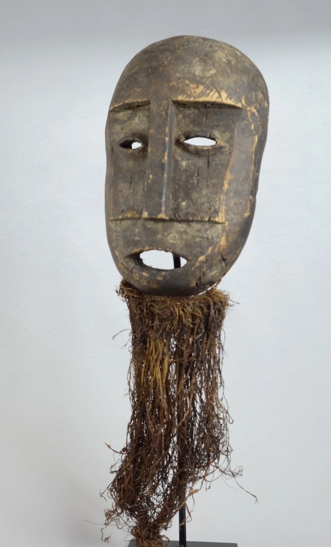 Rare & Powerful SHI Tribe Mask neighbors Lega Congo African Tribal Art 0900 - 2