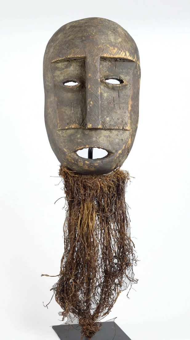 Rare & Powerful SHI Tribe Mask neighbors Lega Congo African Tribal Art 0900 - 4