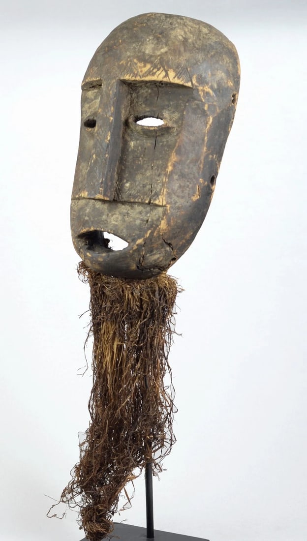 Rare & Powerful SHI Tribe Mask neighbors Lega Congo African Tribal Art 0900 - 5
