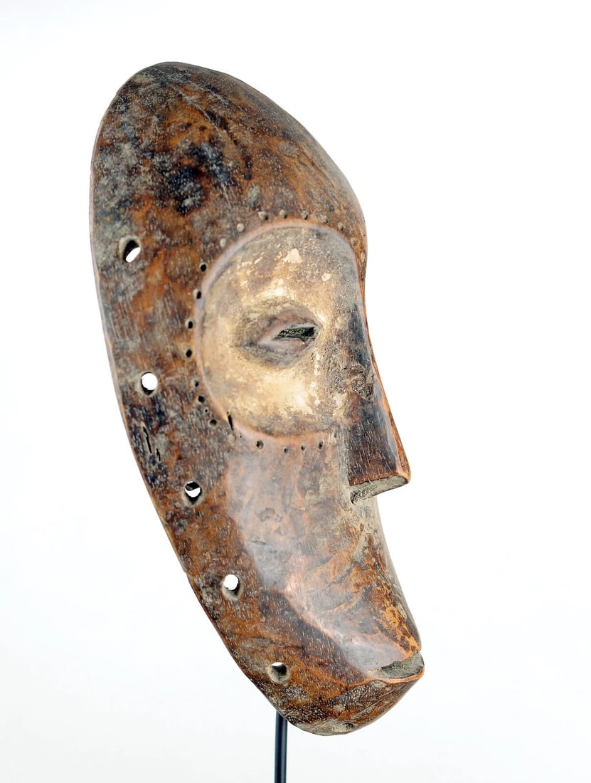 Superb LEGA Bwami Cult wood Mask Congo DRC African Tribal Art Africain 0892 - 8