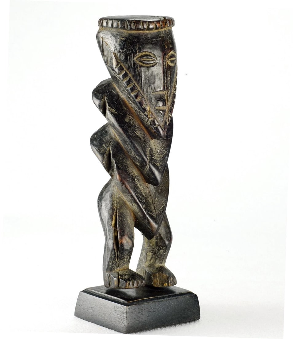 ZANDE AZANDE Rare Ubangi Zigzag figure Congo DRC African Tribal Art 1348 - 5