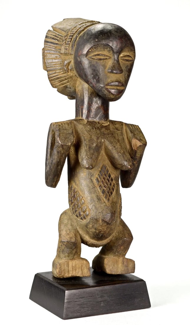Large LUBA Classical Cult Figure Statue Congo DRC African Tribal Art 1329 - 6