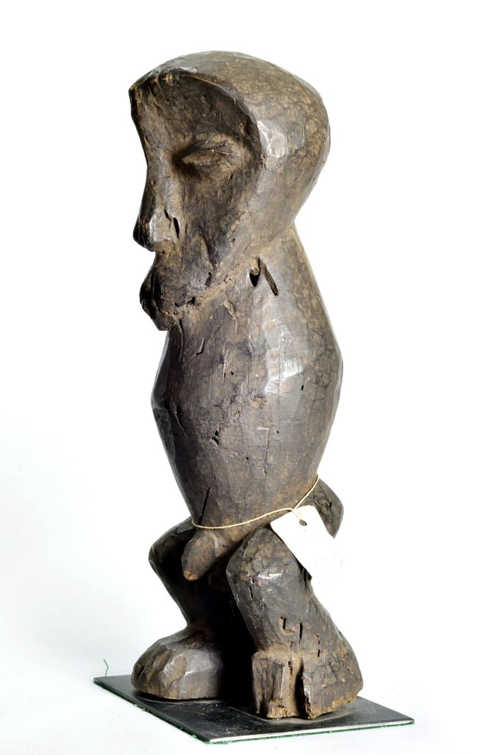 Slit drum African Art rare anthropomorphic Lega Figure Statue Congo drc - 3