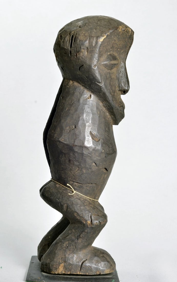 Slit drum African Art rare anthropomorphic Lega Figure Statue Congo drc - 7