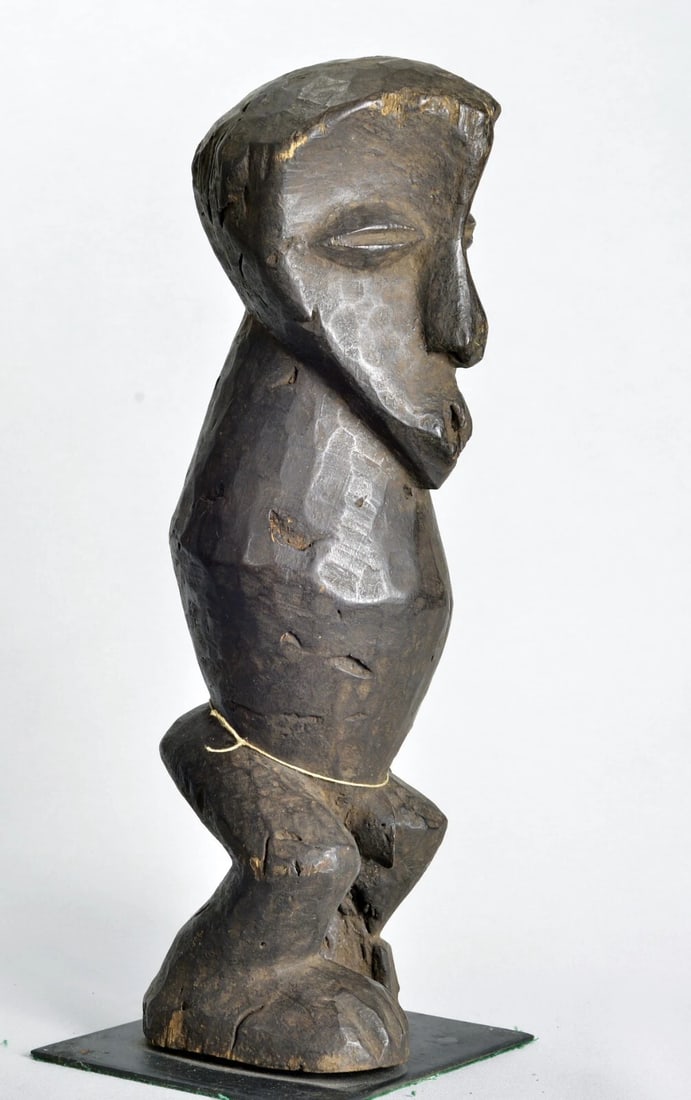 Slit drum African Art rare anthropomorphic Lega Figure Statue Congo drc - 8