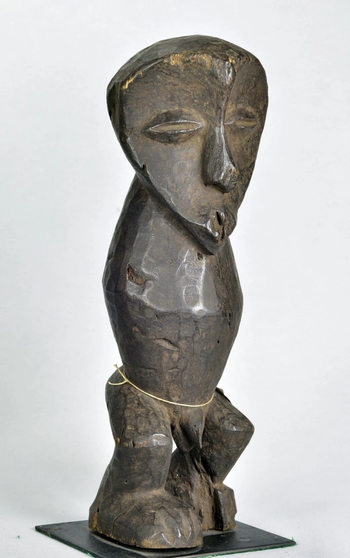 Slit drum African Art rare anthropomorphic Lega Figure Statue Congo drc - 9